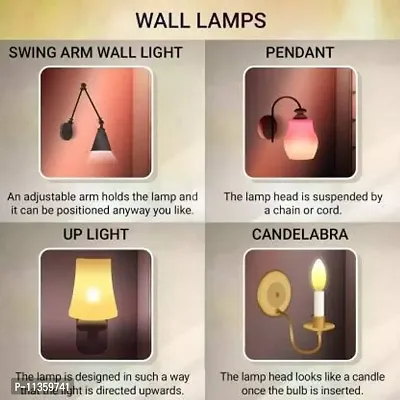 RK House Wooden Wall Light/Wall Hanging Lamp with E27 Holder From 5 To 80 Watt for Home Decoration (Orange)(Electric)-thumb4