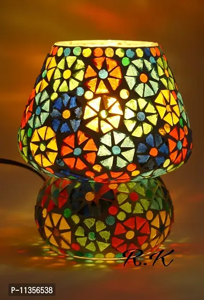 RK Lighting House Mushroom, Dome Shaped B22 Holder Table lamp (Multicolour choki)