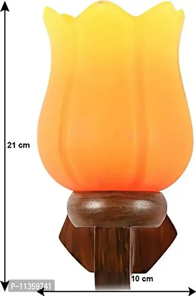 RK House Wooden Wall Light/Wall Hanging Lamp with E27 Holder From 5 To 80 Watt for Home Decoration (Orange)(Electric)-thumb3