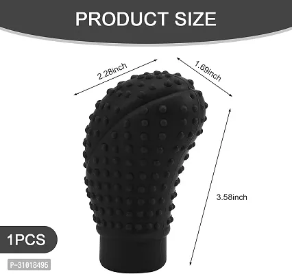 Car Gear Knob Protector Silicone Gear Shifter Cover for Anti-Scratch (Hockey) (Black)-thumb3