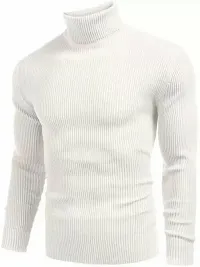 Stylish White Cotton Blend Solid Tees For Men-thumb2