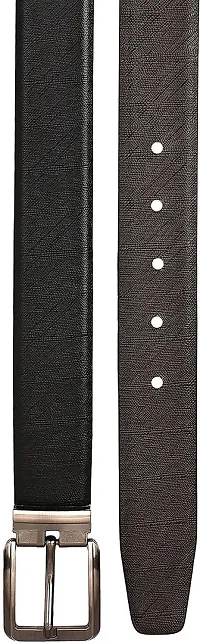 Elegant Black Leather Textured Belts For Men-thumb2