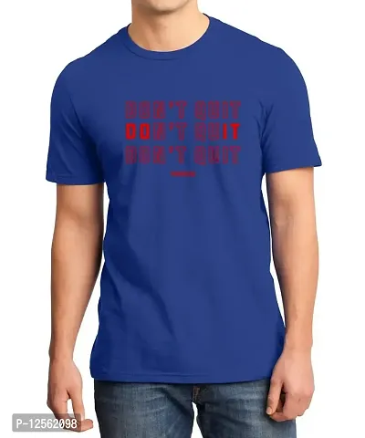 Caseria Men's Round Neck Cotton Half Sleeved T-Shirt with Printed Graphics - Don?t Quit Do It (Royal Blue, MD)-thumb0