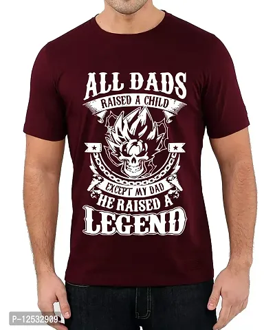 Caseria Men's Round Neck Cotton Half Sleeved T-Shirt with Printed Graphics - He Raised A Legend