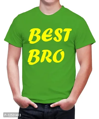 Caseria Men's Round Neck Cotton Half Sleeved T-Shirt with Printed Graphics - Best Bro-thumb0