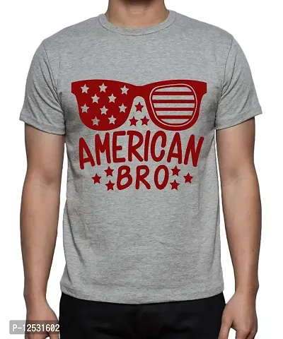 Caseria Men's Round Neck Cotton Half Sleeved T-Shirt with Printed Graphics - American Bro-thumb0