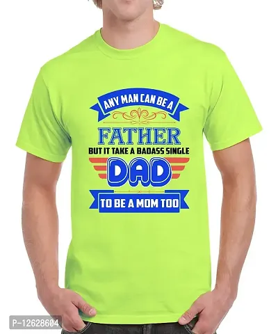 Caseria Men's Graphic Printed Half Sleeve Cotton Customized T-Shirt - Dad Can Be Mom (Liril Green, SM)