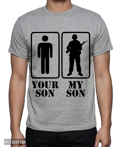 Caseria Men's Round Neck Cotton Half Sleeved T-Shirt with Printed Graphics - Your Son My Son