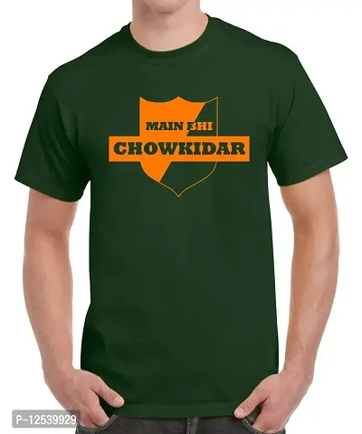 Caseria Men's Round Neck Cotton Half Sleeved T-Shirt with Printed Graphics - Sheild Mein Bhi Chokidar (Liril Green, MD)-thumb0