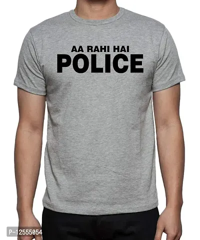 Caseria Men's Round Neck Cotton Half Sleeved T-Shirt with Printed Graphics - Aa Rahi Hai (Grey, SM)-thumb0