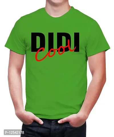 Caseria Men's Round Neck Cotton Half Sleeved T-Shirt with Printed Graphics - Didi Cool (Parrot Green, L)