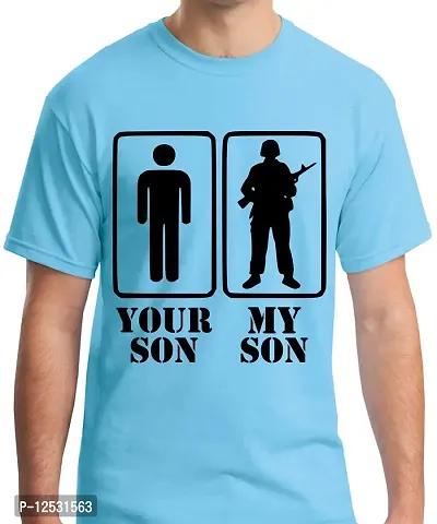 Caseria Men's Round Neck Cotton Half Sleeved T-Shirt with Printed Graphics - Your Son My Son