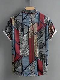 Stylish Multicoloured Lycra Printed Short Sleeves Shirt For Men-thumb1