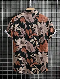 Stylish Multicoloured Lycra Printed Short Sleeves Shirt For Men-thumb1