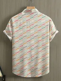 Stylish Multicoloured Lycra Printed Short Sleeves Shirt For Men-thumb1