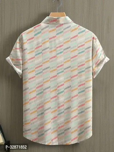 Stylish Multicoloured Lycra Printed Short Sleeves Shirt For Men-thumb2