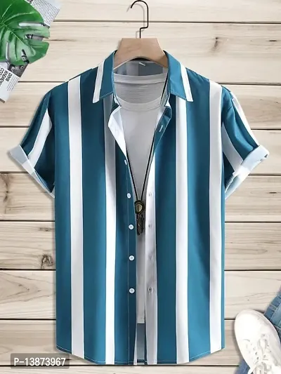 Stylish Lycra Short Sleeve Shirt For Men-thumb0