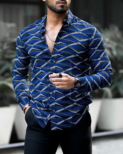 Stylish Lycra Long Sleeves Casual Shirt For Men