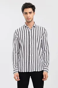 Stylish Lycra Printed Long Sleeves Casual Shirt For Men-thumb2