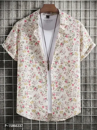 Trendy Lycra Printed Short Sleeves Casual Shirt For Men-thumb0