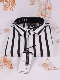 Stylish Striped Cotton Spandex Half Sleeve Casual Shirt for Men-thumb1