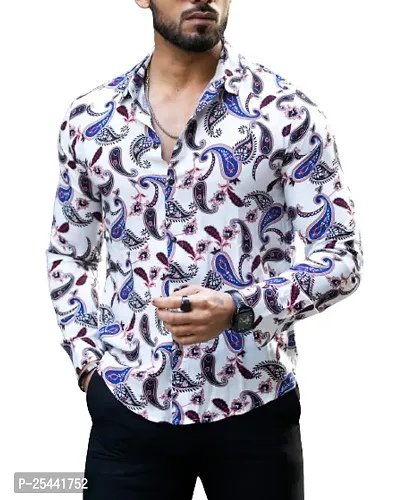 Classic Polyester Spandex Long Sleeves Printed For Men-thumb0