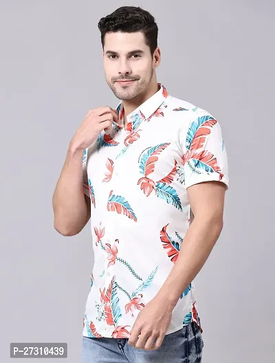 Men Regular Fit Printed Spread Collar Casual Shirt-thumb0