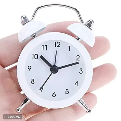 Analog Metal Body Cute Small Mini Twin Bell Shaped Alarm Clock with Soft Alaram Sound Clock p1-thumb2