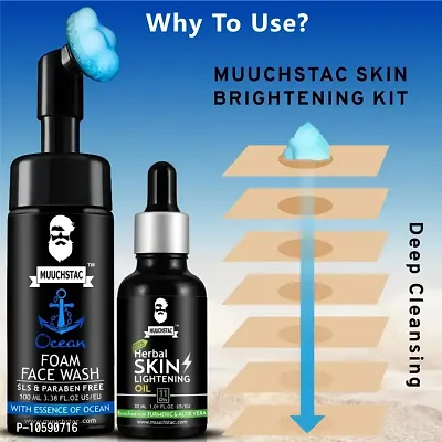 Muuchstac Skin Lightening Oil (30 ml) with Ocean Foam Face Wash - Inbuilt Brush (100 ml)-thumb2