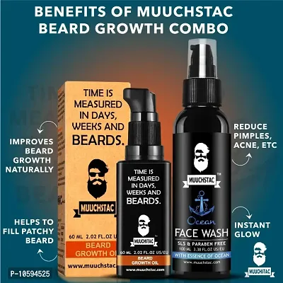 Muuchstac Beard Growth Oil (60 ml) with Ocean Face Wash (100 ml)-thumb5