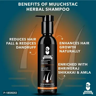Muuchstac Herbal Shampoo with Inbuilt Conditioner 200 ml (Pack of 2)-thumb3