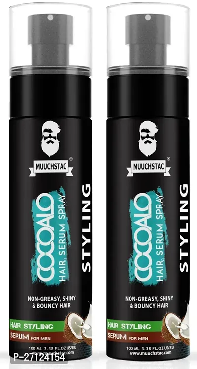 Muuchstac Cocoalo Hair Serum Spray for Men | Professional Hair Styling  Nourishing | Frizz-free, Smooth  Shine Hair | Hair Vitalizer for Men (Pack of 2,100 ml each)-thumb0