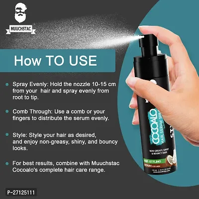 Muuchstac Cocoalo Hair Serum Spray for Men | Professional Hair Styling  Nourishing | Frizz-free, Smooth  Shine Hair | Hair Vitalizer for Men (100 ml)-thumb5