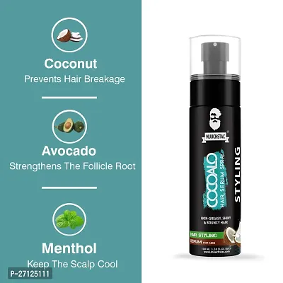 Muuchstac Cocoalo Hair Serum Spray for Men | Professional Hair Styling  Nourishing | Frizz-free, Smooth  Shine Hair | Hair Vitalizer for Men (100 ml)-thumb2