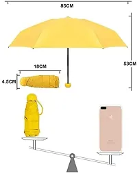 SHREE HANS FASHION Home and Kitchen Studio UV Protection tablet umbrella capsule umbrella For Rain Windproof and Sun Protection Features, 4 Folding Compact Capsule Case For Men Women Kids (Yellow)-thumb4