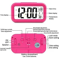 SHREE HANS FASHION Home  Kitchen Studio | Digital Smart Backlight Battery Operated Alarm Table Clock with Automatic Sensor (Pink)-thumb2