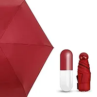 SHREE HANS FASHION Home and Kitchen Studio UV Protection tablet umbrella capsule umbrella For Rain Windproof  Sun Protection Features, 4 Folding Compact Capsule Case For Men Women Kids (Maroon)-thumb4