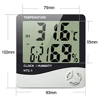 SHREE HANS CREATION DS Enterprise (HTC-1) Wall Mounting Room Thermometer with Humidity Incubator Meter, Accurate Temperature Indicator Plastic LED Digital alarm Clock Monitor for Indoor/Outdoor(004)-thumb1