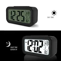 SHREE HANS FASHION Home  Kitchen Studio | Digital Smart Backlight Battery Operated Alarm Table Clock With Automatic Sensor (Black,Plastic, 15Wx16Lx20H Inches)-thumb2