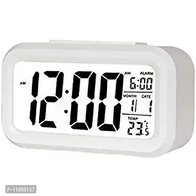 SHREE HANS FASHION Home & Kitchen Studio Digital Smart Alarm Clock with Automatic Sensor,Date and Temperature (White)-thumb0