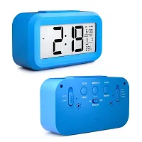 SHREE HANS FASHION Home  Kitchen Studio | Digital Smart Backlight Battery Operated Alarm Table Clock with Automatic Sensor (Blue)-thumb2