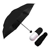 SHREE HANS FASHION Home and Kitchen Studio UV Protection tablet umbrella capsule umbrella For Rain Windproof  Sun Protection Features, 4 Folding Compact Capsule Case For Men Women Kids (Black)-thumb4