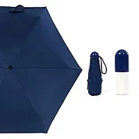 SHREE HANS FASHION Home and Kitchen Studio UV Protection tablet umbrella capsule umbrella For Rain Windproof  Sun Protection Features, 4 Folding Compact Capsule Case For Men Women Kids (Navy Blue)-thumb3