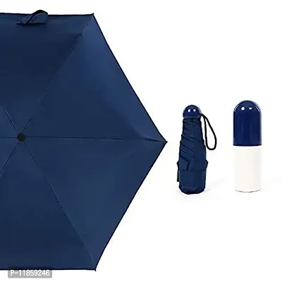 SHREE HANS FASHION Home and Kitchen Studio UV Protection tablet umbrella capsule umbrella For Rain Windproof  Sun Protection Features, 4 Folding Compact Capsule Case For Men Women Kids (Navy Blue)-thumb4