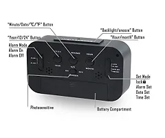 SHREE HANS FASHION Home  Kitchen Studio | Digital Smart Backlight Battery Operated Alarm Table Clock With Automatic Sensor (Black,Plastic, 15Wx16Lx20H Inches)-thumb4
