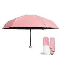 SHREE HANS FASHION Home and Kitchen Studio UV Protection tablet umbrella capsule umbrella For Rain Windproof  Sun Protection Features 4 Folding Compact Capsule Case For Men Women Kids (Pink)-thumb1