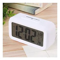 SHREE HANS FASHION Home & Kitchen Studio | Digital Smart Backlight Battery Operated Alarm Table Clock with Automatic Sensor (White.)-thumb3