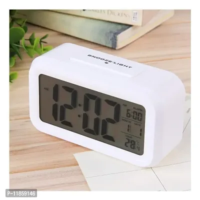 SHREE HANS FASHION Home & Kitchen Studio | Digital Smart Backlight Battery Operated Alarm Table Clock with Automatic Sensor (White.)-thumb4