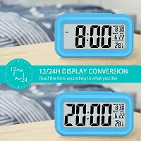 SHREE HANS FASHION Home  Kitchen Studio | Digital Smart Backlight Battery Operated Alarm Table Clock with Automatic Sensor (Blue)-thumb1