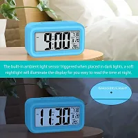 SHREE HANS FASHION Home  Kitchen Studio | Digital Smart Backlight Battery Operated Alarm Table Clock with Automatic Sensor (Blue)-thumb2